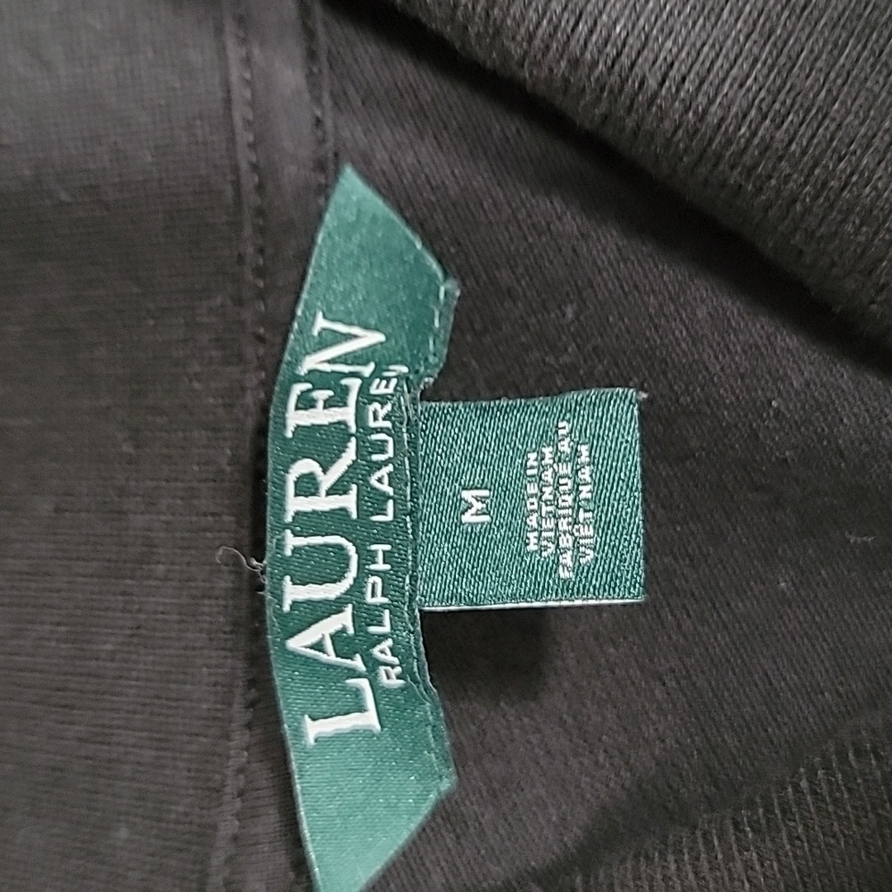 Lauren Ralph Lauren Size M Black 3/4 Sleeve Polo Shirt, Gently Used Condition - Picture 11 of 12